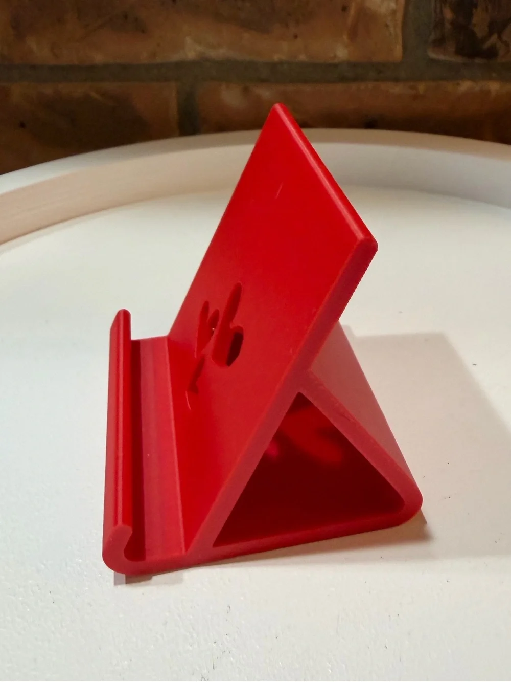 Hand Crafted 3D Printed Red Phone Stand with Heart Cutouts NWOT